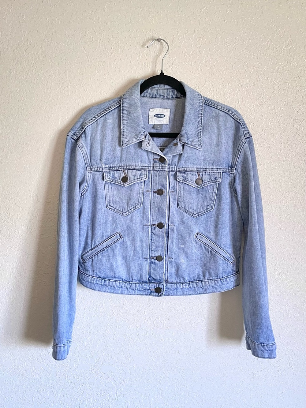 Old Navy Light Wash Distressed Denim Jacket